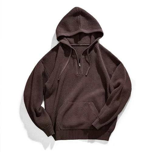 Rockfella - Sweat à capuche en maille demi-zip