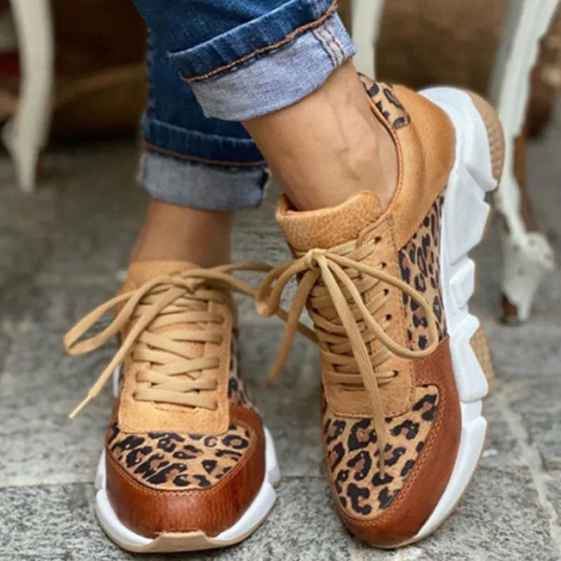 Hailey  - Casual vulcanised leopard sneakers