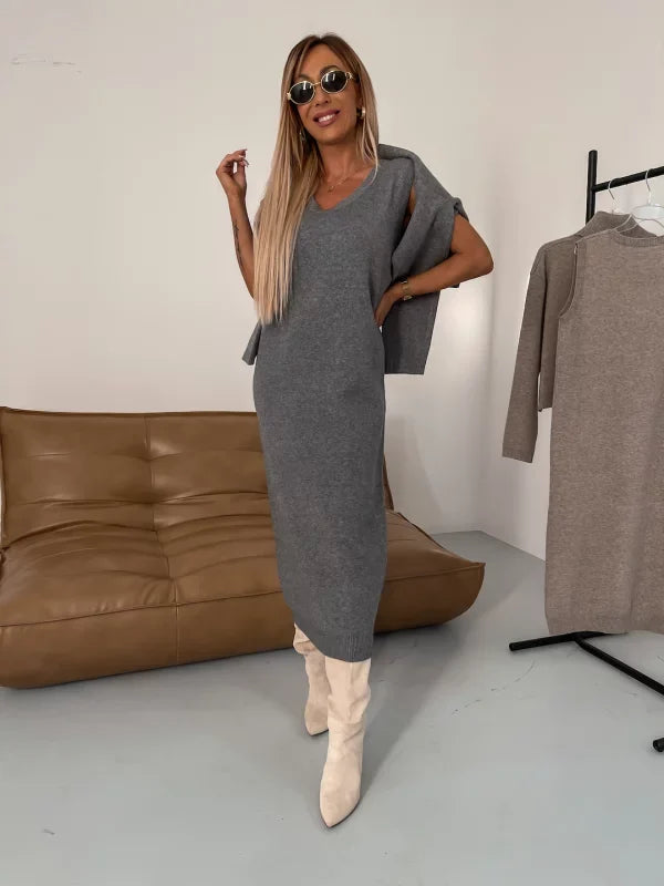 Juls - Ensemble robe midi et pull à col roulé