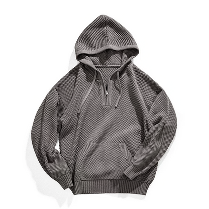 Rockfella - Sweat à capuche en maille demi-zip