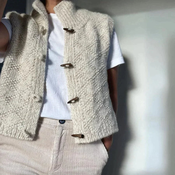 Evy - Cardigan élégant en laine à boutons