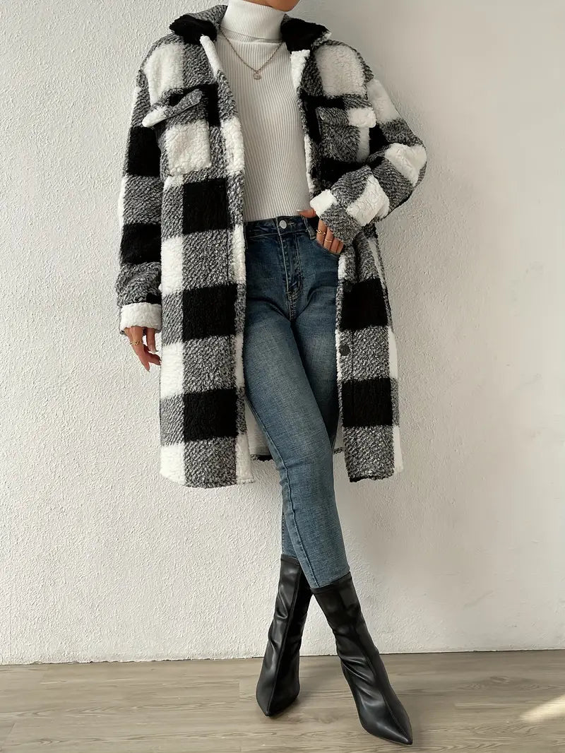 Liesa - Elegant Checkered Coat