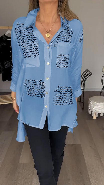 Sofia - Shirt With Letter Print And Lapel