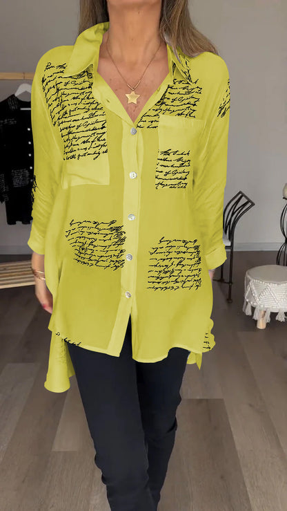 Sofia - Shirt With Letter Print And Lapel