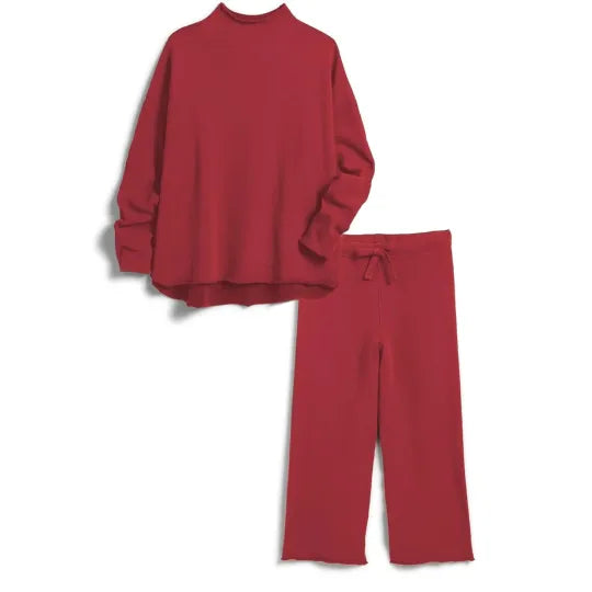 Aina - Ensemble de voyage à manches longues avec capuche et pull-over pour femmes, pantalon large