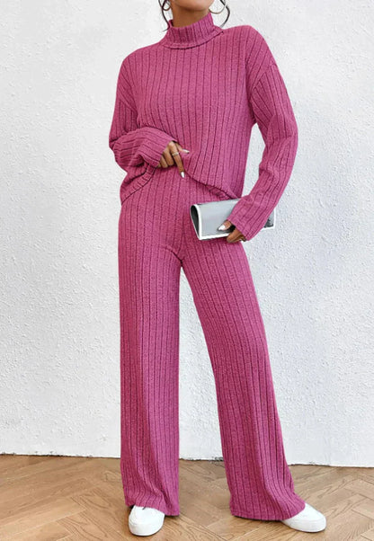 Dayana Set - Turtleneck Jumper and Knitted Trousers