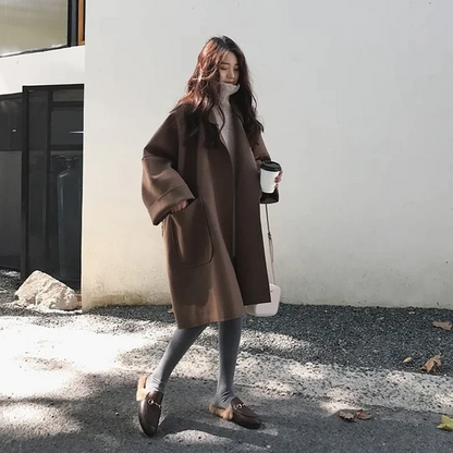 Jennifer - Élégant trench-coat en laine surdimensionné