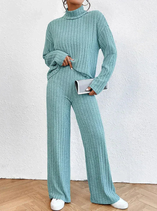 Dayana Set - Turtleneck Jumper and Knitted Trousers