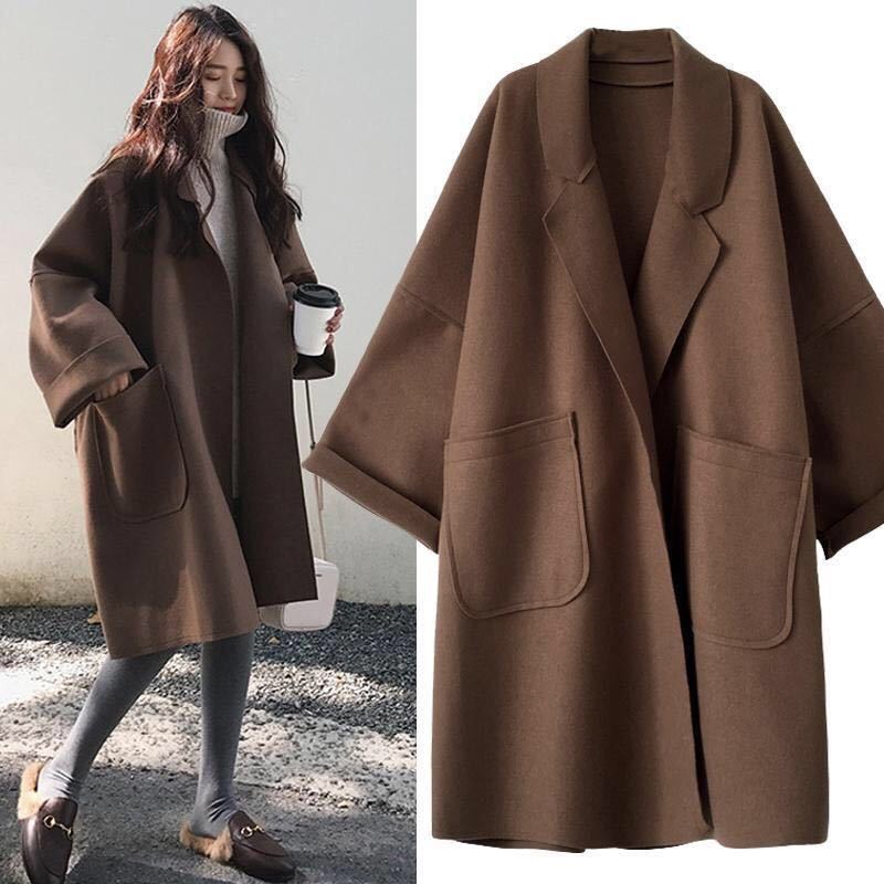 Elegant Oversized Woolen Trench Coat