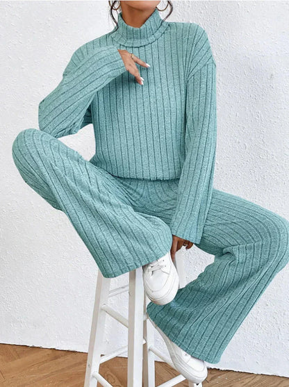 Dayana Set - Turtleneck Jumper and Knitted Trousers