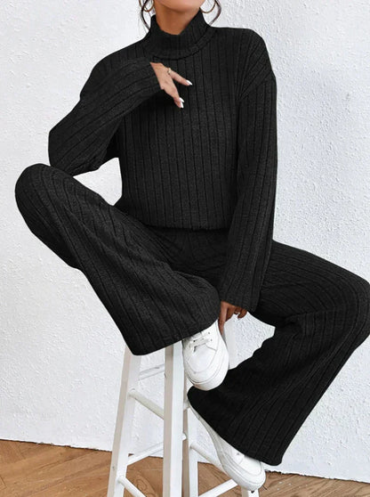 Dayana Set - Turtleneck Jumper and Knitted Trousers