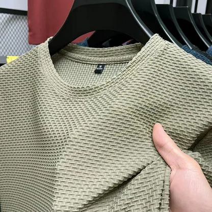 T-shirt à manches courtes en maille de soie glacée