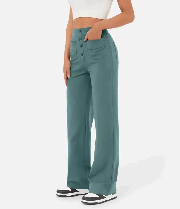 High Waist Stretch Casual Trousers