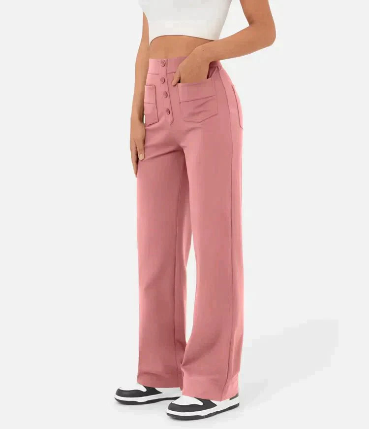 High Waist Stretch Casual Trousers