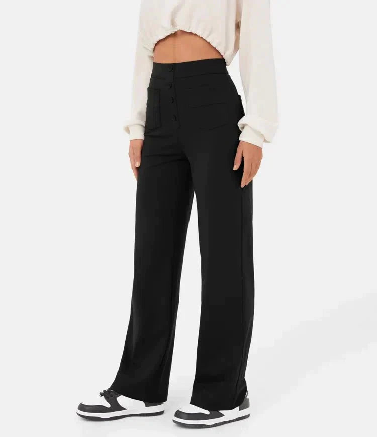 High Waist Stretch Casual Trousers