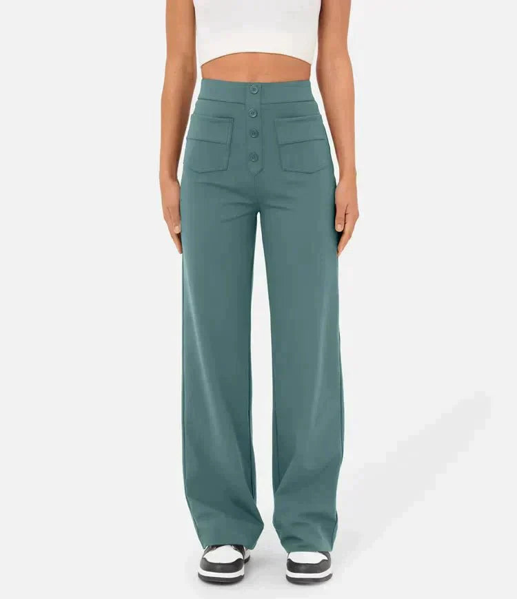 High Waist Stretch Casual Trousers