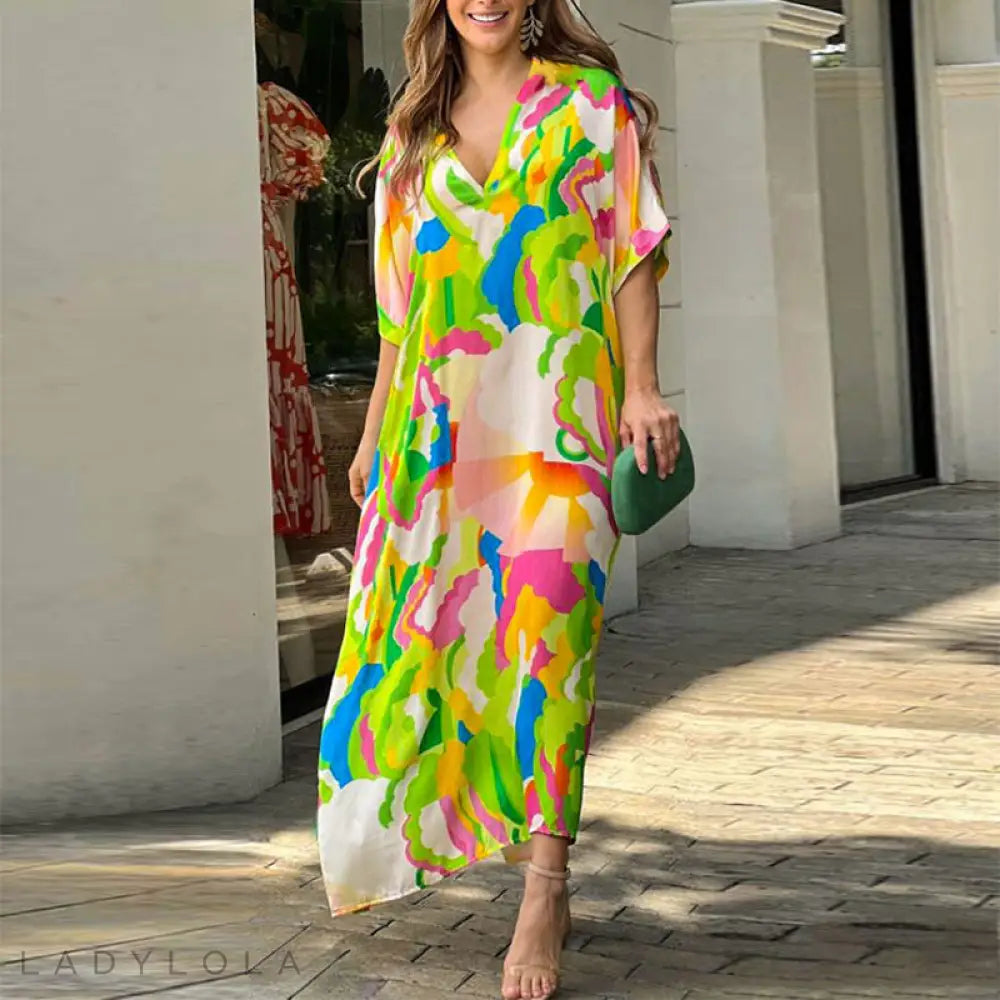 Vestido midi de colores