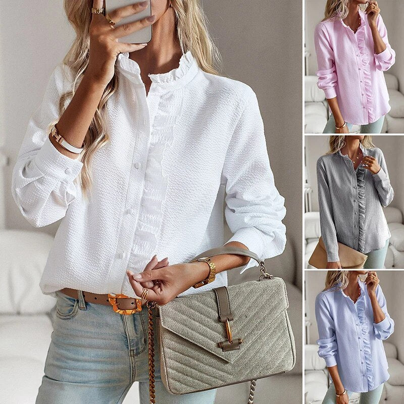 Women's Shirt With Ruffles