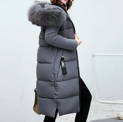 Freya - Long Coat With Fur Collar